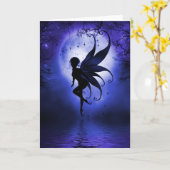 Carte de voeux féerique d'indigo (Fleur jaune)