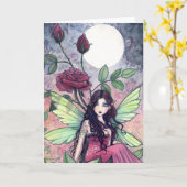 Carte de voeux féerique rose gothique par (Fleur jaune)