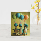 Carte de voeux Feled Crocodile Party (Fleur jaune)