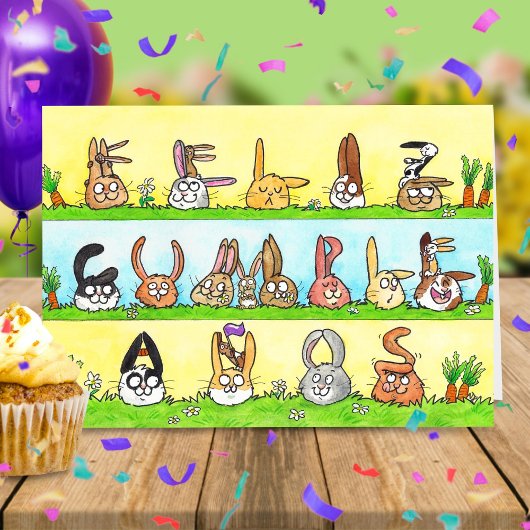 Carte de voeux Feliz Cumpleaños Bunnies