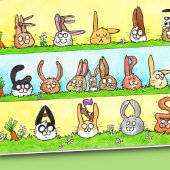 Carte de voeux Feliz Cumpleaños Bunnies