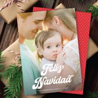 Carte de vœux Feliz Navidad One Photo en écriture