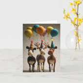 Carte de voeux Felted Moose Party (Fleur jaune)
