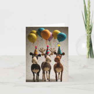 Carte de voeux Felted Moose Party
