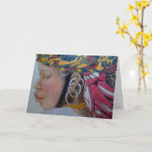 Carte de voeux "Femme Fulani" (Fleur jaune)