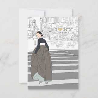 Carte de voeux femme Hanbok moderne