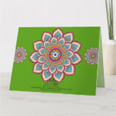 CARTE DE VŒUX FEMME INDIENNE DE L'EST MANDALA COLO (Dos)