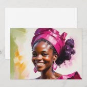 Carte de voeux Femmes Africaines Anniversaire Merc (Devant / Derrière)