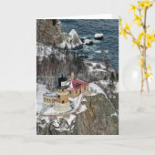 Carte de voeux fendue de phare de roche (Fleur jaune)