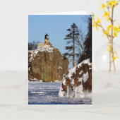 Carte de voeux fendue de phare de roche (Fleur jaune)