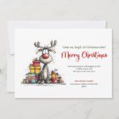 Carte de vœux festive à l'aquarelle représentant u (Devant)