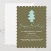 Carte de vœux festive à motif d'arbre esquissé à l (Devant / Derrière)