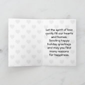 Carte de vœux festive à motif de cœur pour les Fêt (Intérieur)