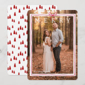 Carte de vœux festive à ruban rouge (Devant / Derrière)