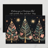 Carte de voeux Festive Arbre de Noël (Devant / Derrière)