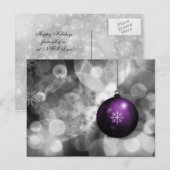 Carte de vœux festive argent violet pour entrepris (Devant / Derrière)