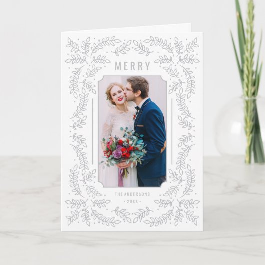 Carte de vœux festive aux branches délicates pliée (Devant)