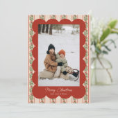 Carte de vœux festive avec cadre gui vintage (Debout devant)