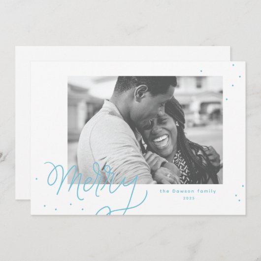 Carte de vœux festive avec confettis joyeux (Devant / Derrière)