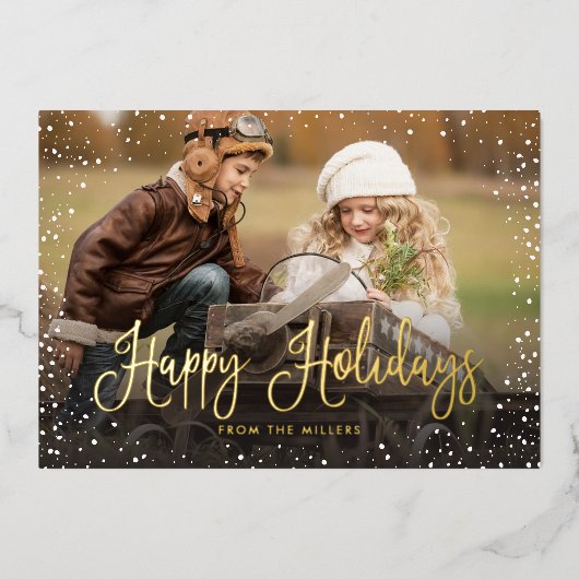 Carte de vœux festive avec photo et foil (Recto)