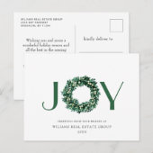 Carte de vœux festive baie de houx Noël Fête (Devant / Derrière)