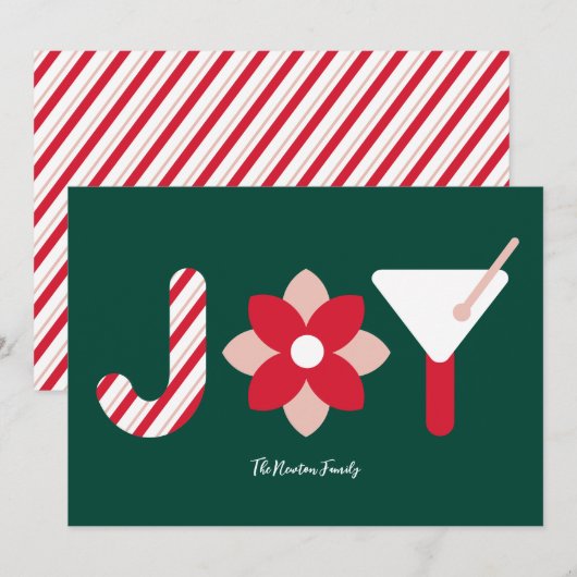 Carte de vœux festive Big Joy Pine Green (Devant / Derrière)