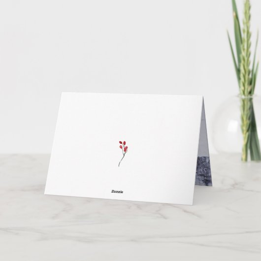 Carte de vœux festive botanique ornée de joie plié (Dos)