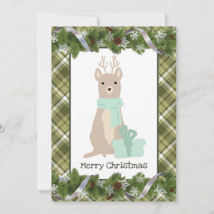 Carte de vœux festive Cerf Plat Noël