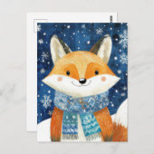 Carte de voeux Festive Christmas Fox (Devant / Derrière)