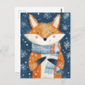 Carte de voeux Festive Christmas Fox (Devant / Derrière)