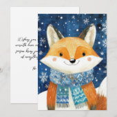 Carte de voeux Festive Christmas Fox (Devant / Derrière)