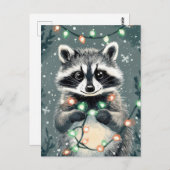 Carte de voeux Festive Christmas Racoon (Devant / Derrière)