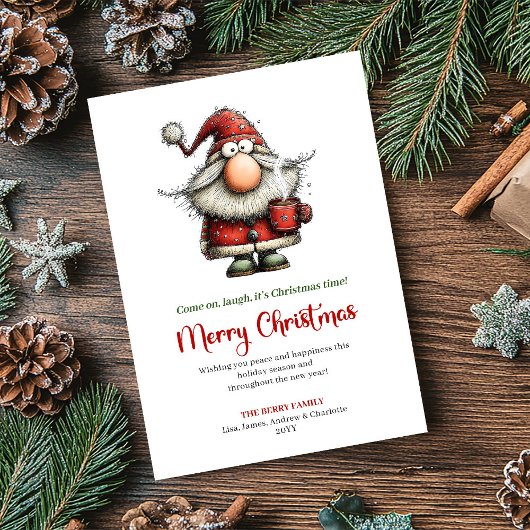 Carte de vœux festive classique de Père Noël chic