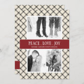 Carte de vœux festive Classy Peace Love Joy (Devant / Derrière)