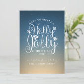 Carte de vœux festive Corporate Elegant Script Hol (Debout devant)