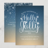 Carte de vœux festive Corporate Elegant Script Hol (Devant / Derrière)
