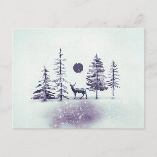 Carte de vœux festive d'art de Noël de renne minim (Devant)