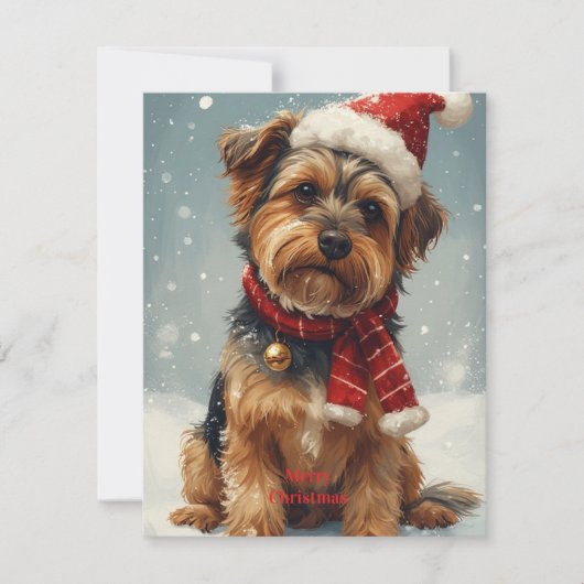 Carte de vœux festive de chien de vacances (Devant)