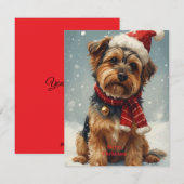 Carte de vœux festive de chien de vacances (Devant / Derrière)