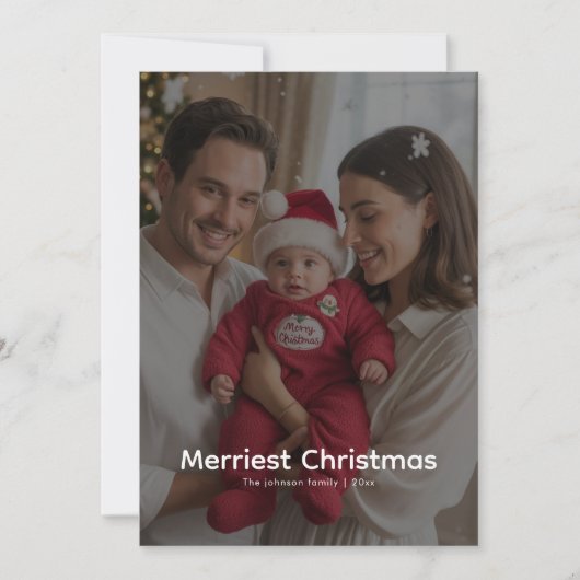 Carte de vœux festive de famille la plus joyeuse É (Devant)