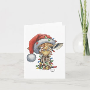 Carte de vœux festive de la girafe