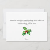 Carte de vœux festive de Noël avec houx et gui (Dos)