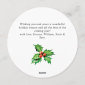 Carte de vœux festive de Noël avec houx et gui (Dos)