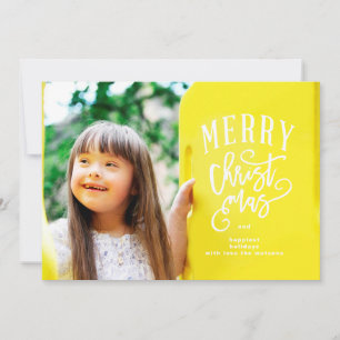 Carte de vœux festive de Noël avec lettrage blanc