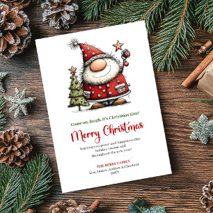Carte de vœux festive de Noël avec Père Noël dessi