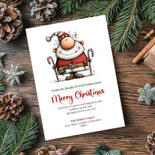 Carte de vœux festive de Noël avec Père Noël minim