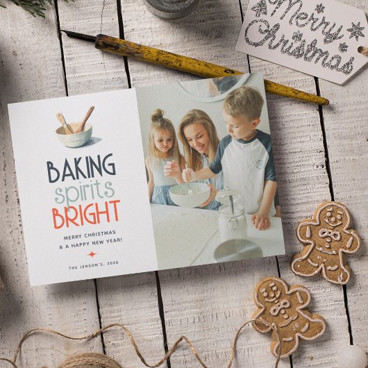 Carte de vœux festive de Noël avec photo « Baking