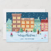 Carte de vœux festive de Noël en ville (Devant)
