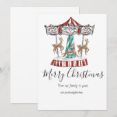 Carte de vœux festive de rennes (Devant / Derrière)