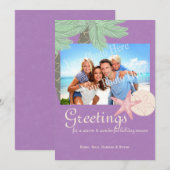 Carte de vœux festive de vacances à la plage (Devant / Derrière)